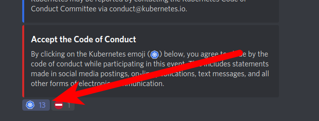 Reacting with thumbs up to agree to Code of Conduct